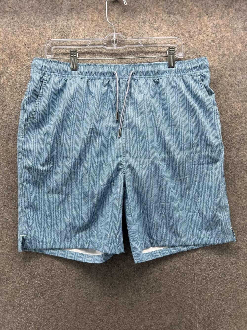 Peter Millar Swim Trunks Mens Large Blue Chevron Mesh Lined Seaside Quick Dry